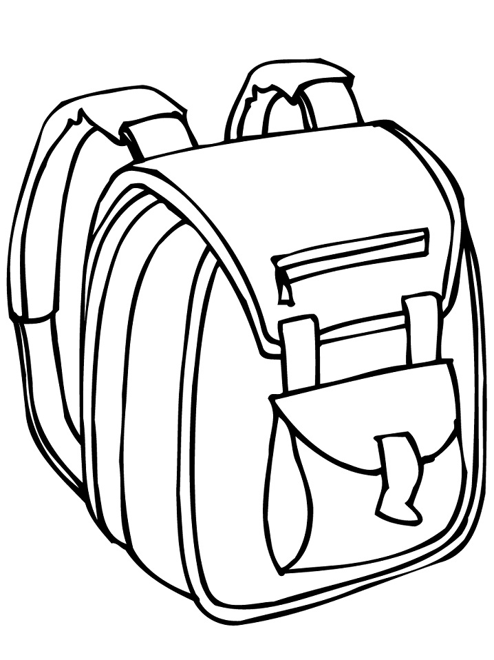 Desenho de Mochila de Escola para Imprimir Download e Pintar