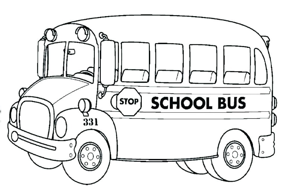 Desenho de Ônibus para Levar Alunos Atê Escola para Colorir e Pintar