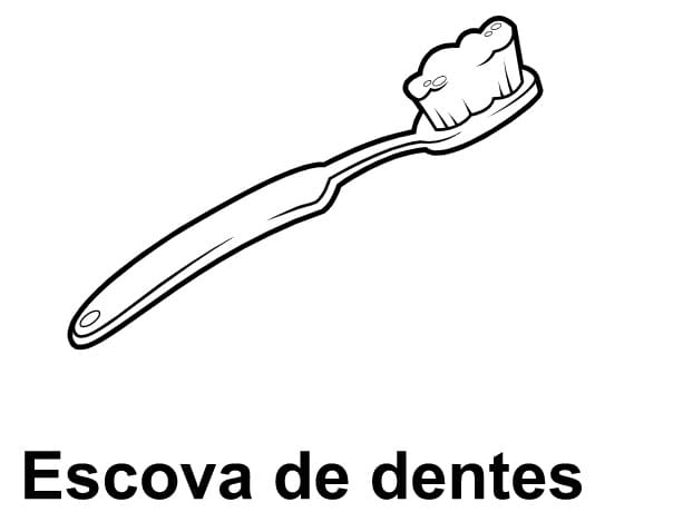 Desenho Escová de Dentes para Colorir e Pintar