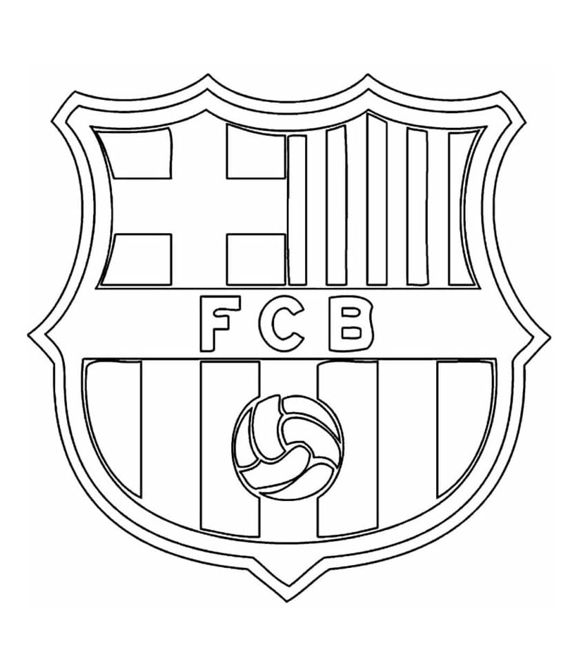 Desenho de Escudo do Barcelona Grátis para Colorir e Pintar