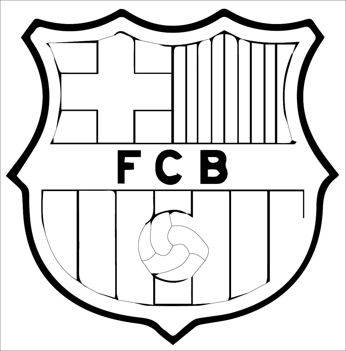 Desenho de Escudo do Barcelona Imprimivel para Colorir e Pintar