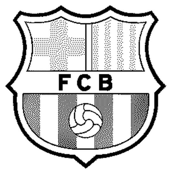 Desenho de Escudo do Barcelona para Crianças para Colorir e Pintar