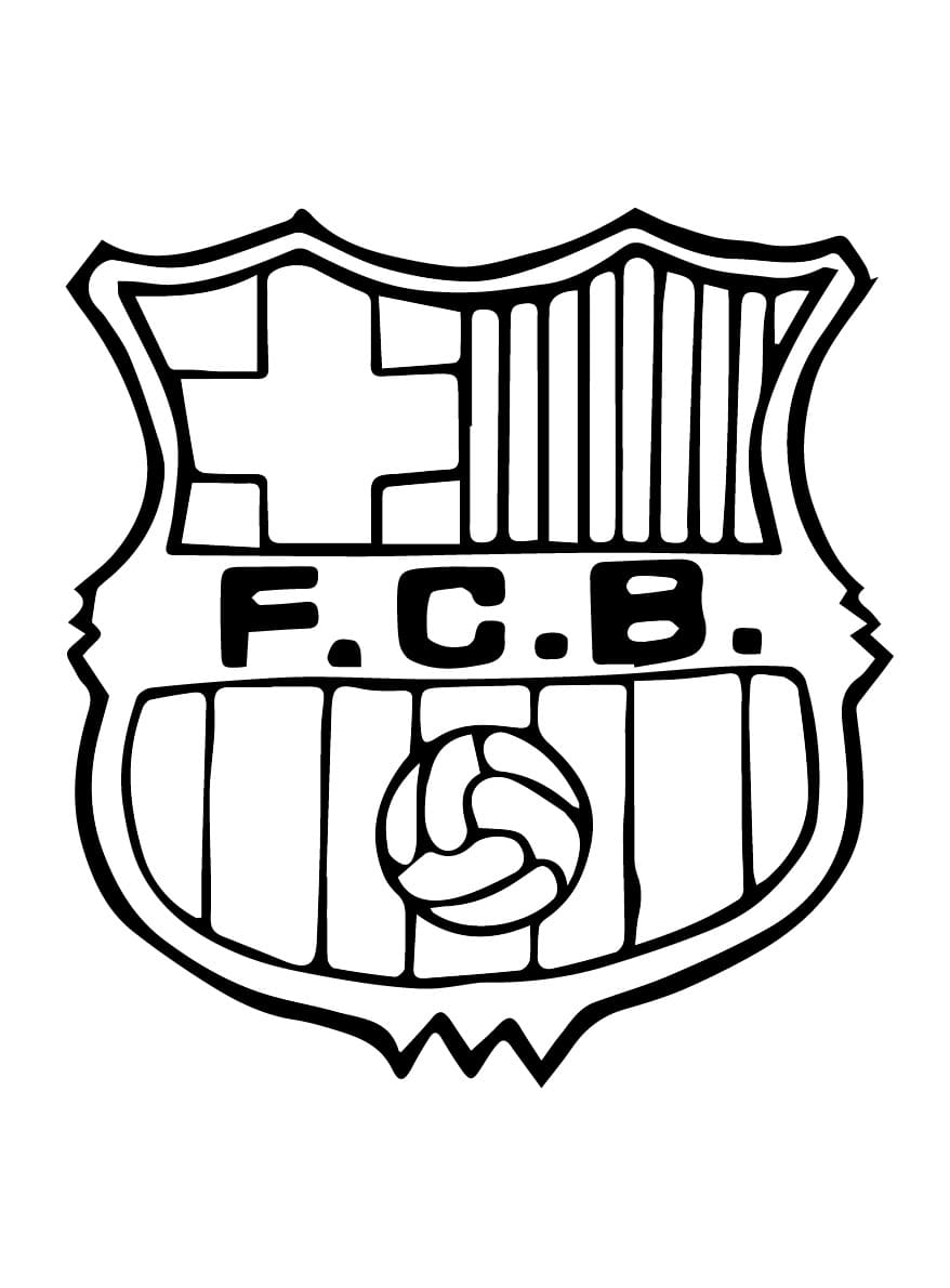 Desenho de Foto de Escudo do Barcelona para Colorir e Pintar
