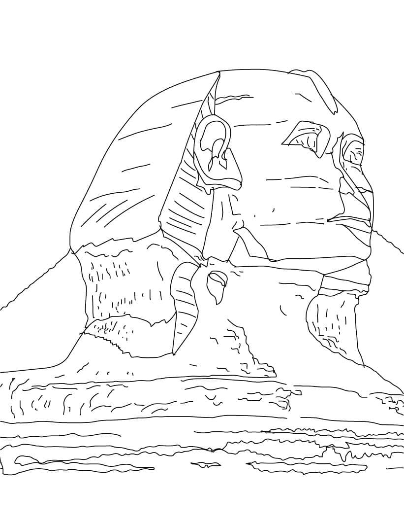 Desenho de Esfinge de Gize para Colorir e Pintar