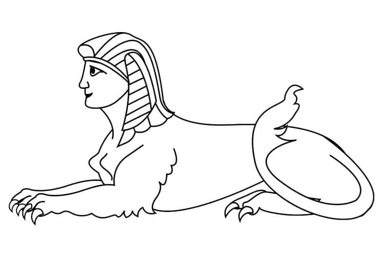 Desenho de Esfinge para Colorir Pdf e Pintar