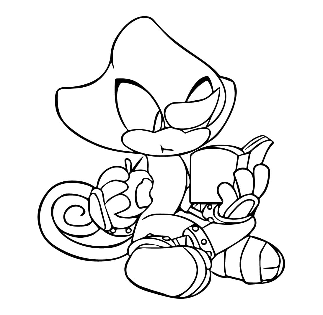 Desenho de Espio The Chameleon Fofo para Colorir e Pintar