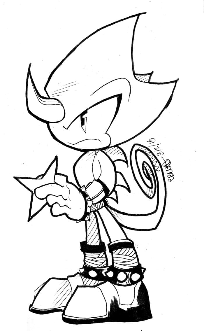 Desenho de Sonic Espio The Chameleon para Colorir e Pintar