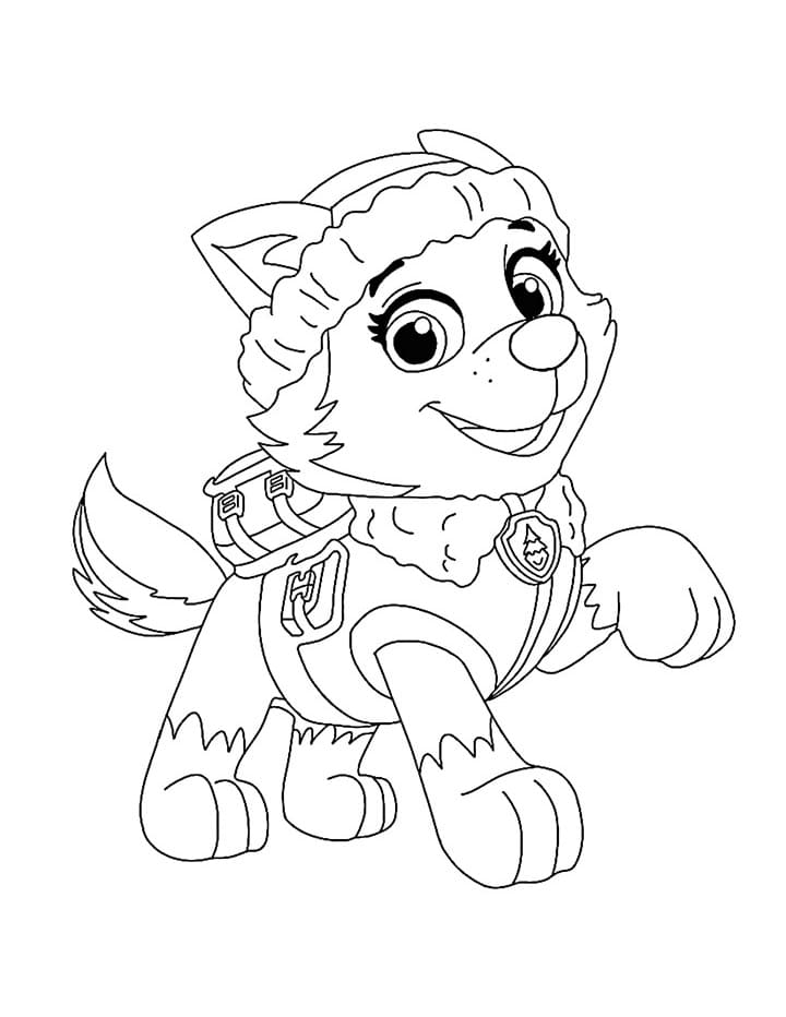 Desenho de Adorável Everest para Colorir e Pintar