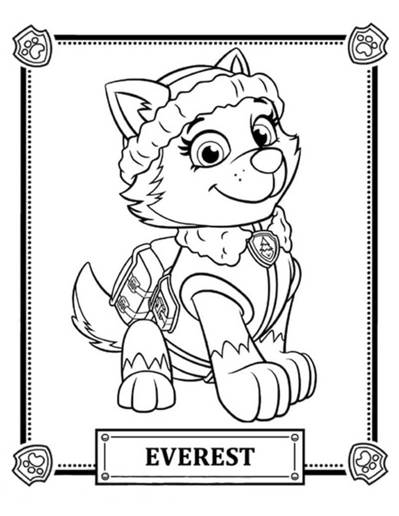 Desenho de Everest Está Sorrindo para Colorir e Pintar