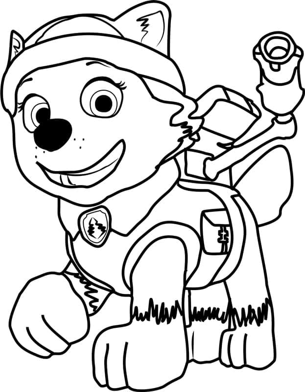 Desenho de Everest Feliz para Colorir e Pintar