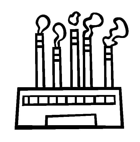 Desenho de Fábrica Colorida para Colorir Pdf e Pintar