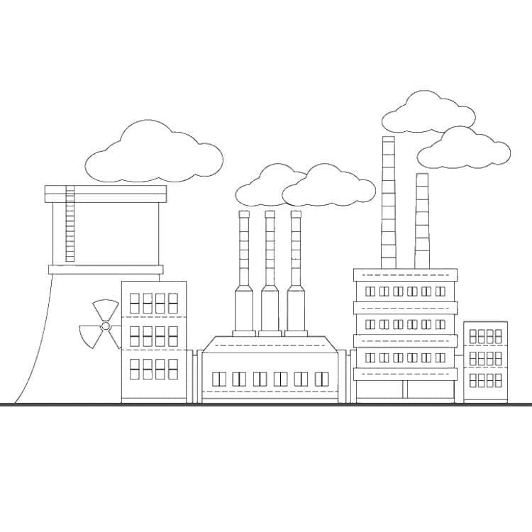 Desenho de Fábrica Imprimivel Download e Pintar