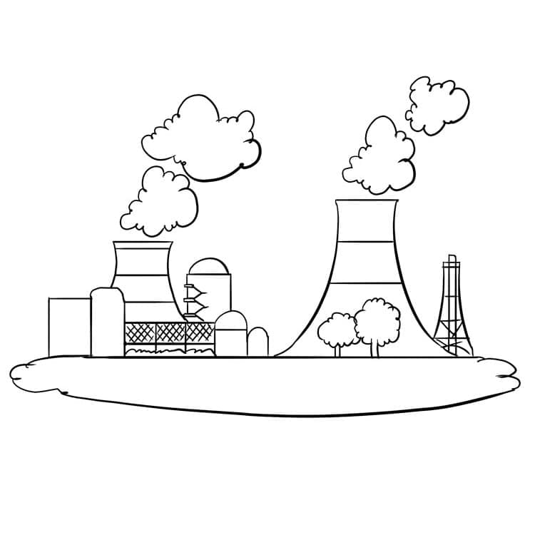Desenho de Fábrica Infantil para Imprimir e Pintar