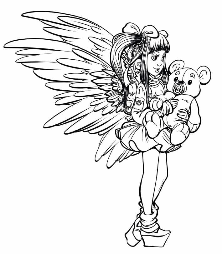 Desenho de Fada Grátis para Colorir e Pintar