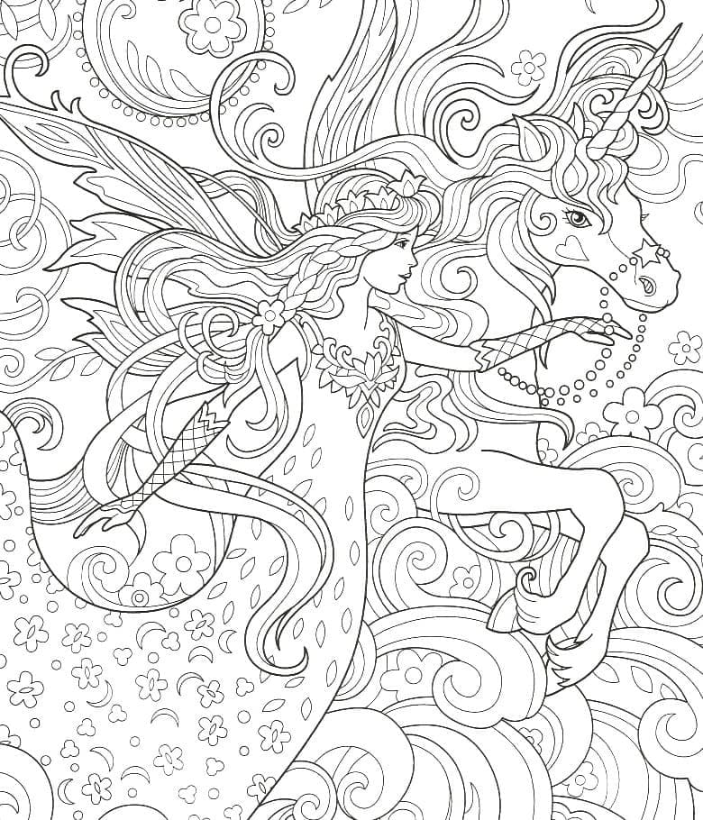 Desenho de Fada para Adultos para Colorir e Pintar