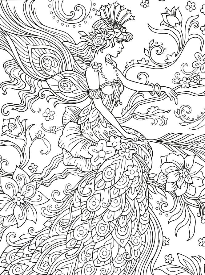 Desenho de Fada para Crianças para Colorir e Pintar