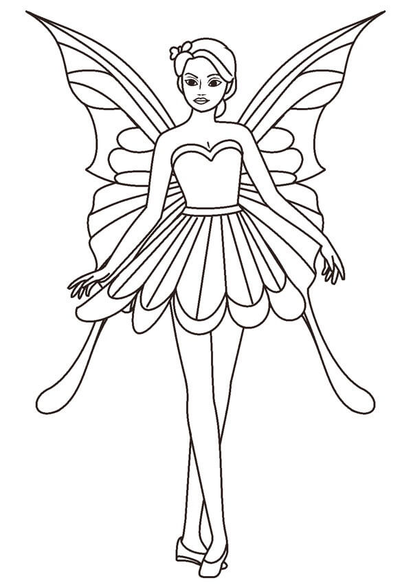 Desenho de Fada Grande para Colorir Pdf e Pintar