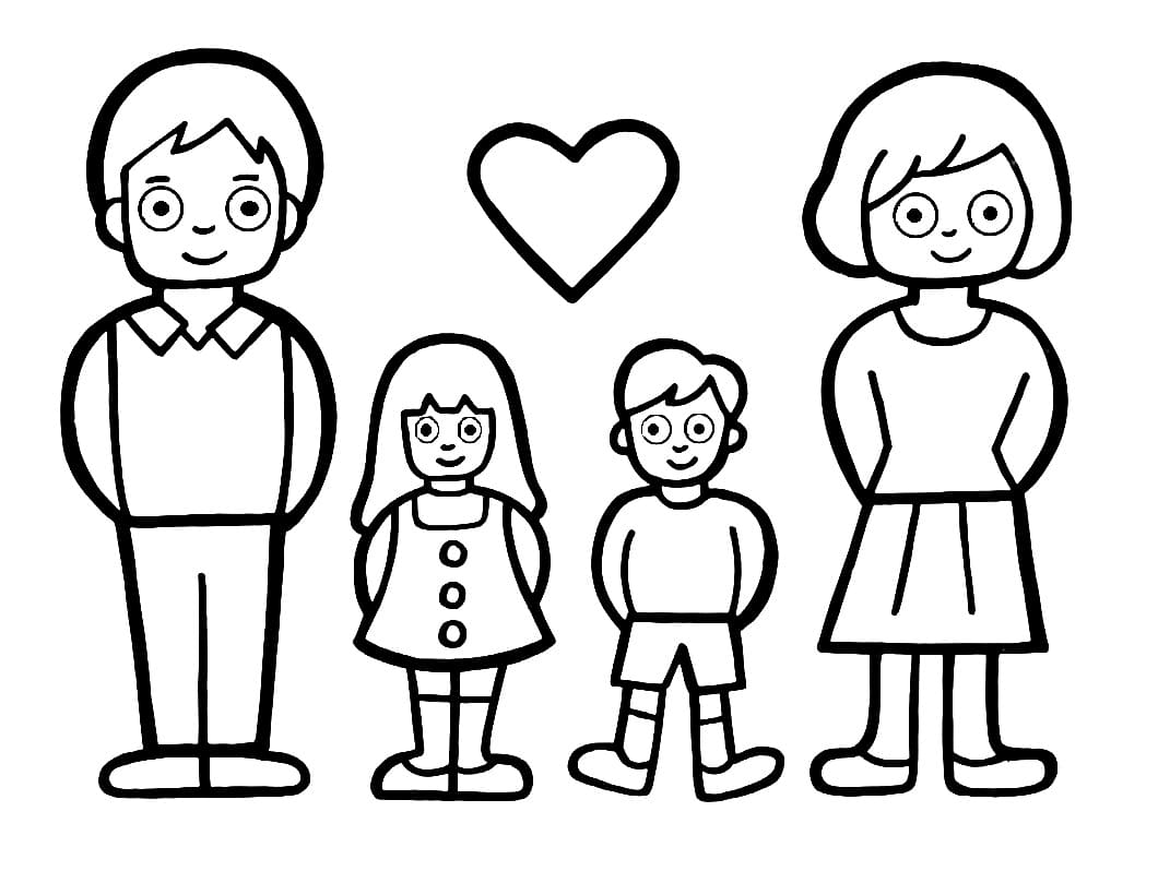 Desenho de Grátis Família para Colorir