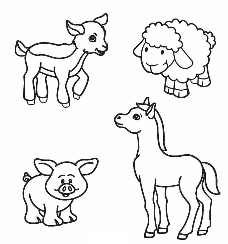 Desenho Animais da Fazendinha para Imprimir Grátis e Pintar