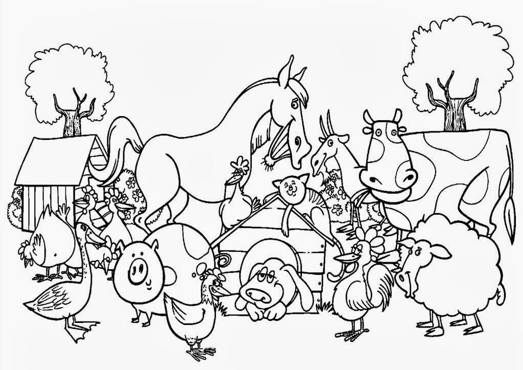 Desenho de Fazendinha Bonita para Colorir Pdf e Pintar