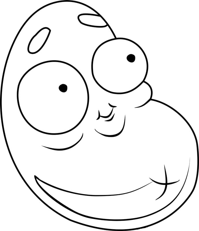 Desenho Feijão Engraçado para Colorir e Pintar