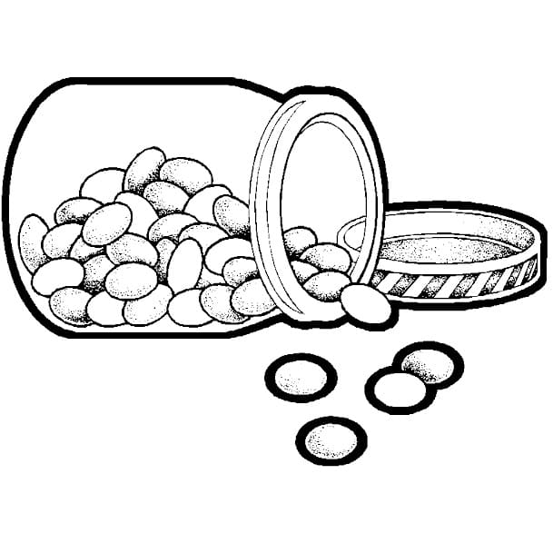 Desenho Pote de Feijão para Colorir e Pintar