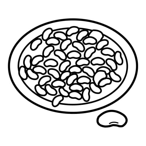 Desenho Prato de Feijão para Colorir e Pintar