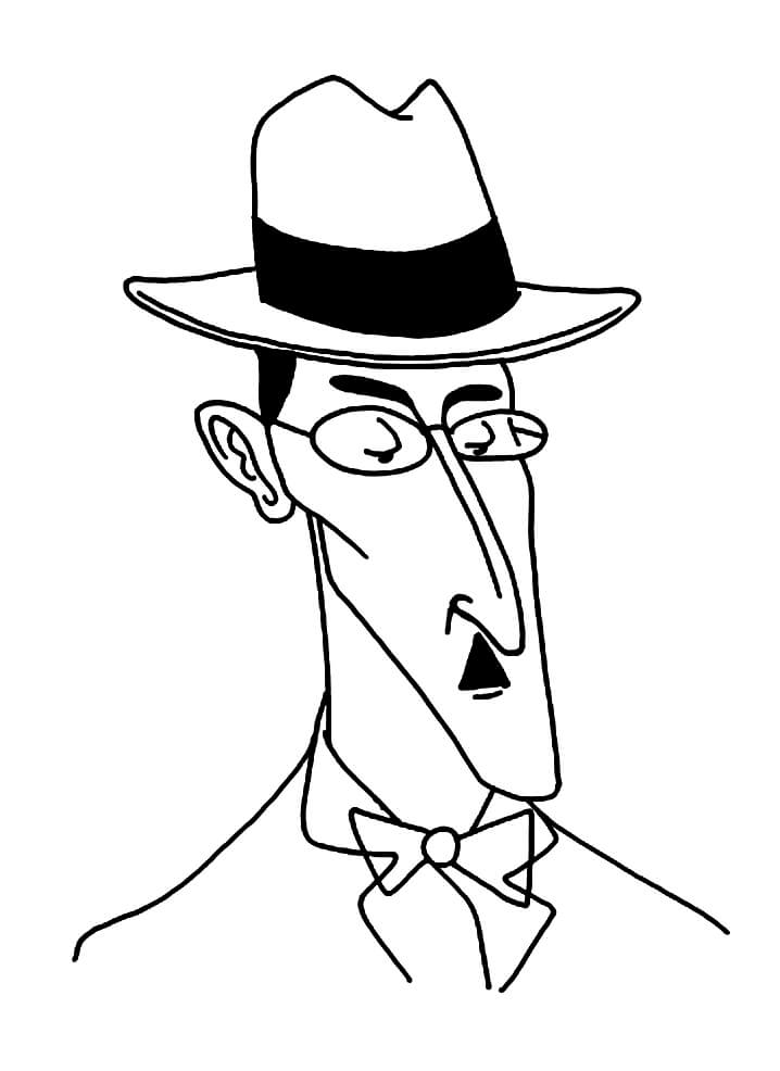 Desenho de Fernando Pessoa Clássico para Colorir Pdf e Pintar