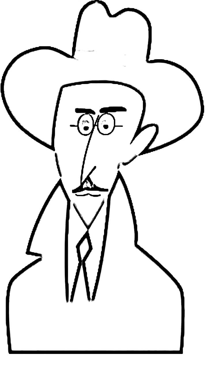 Desenho de Fernando Pessoa em Retrato para Imprimir e Pintar