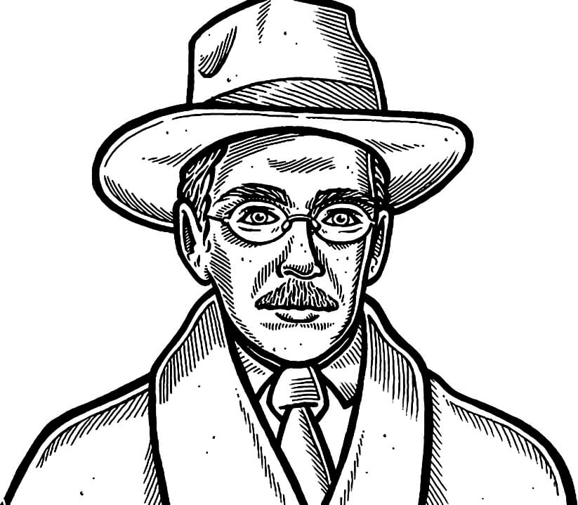 Desenho de Fernando Pessoa Imprimivel Download e Pintar