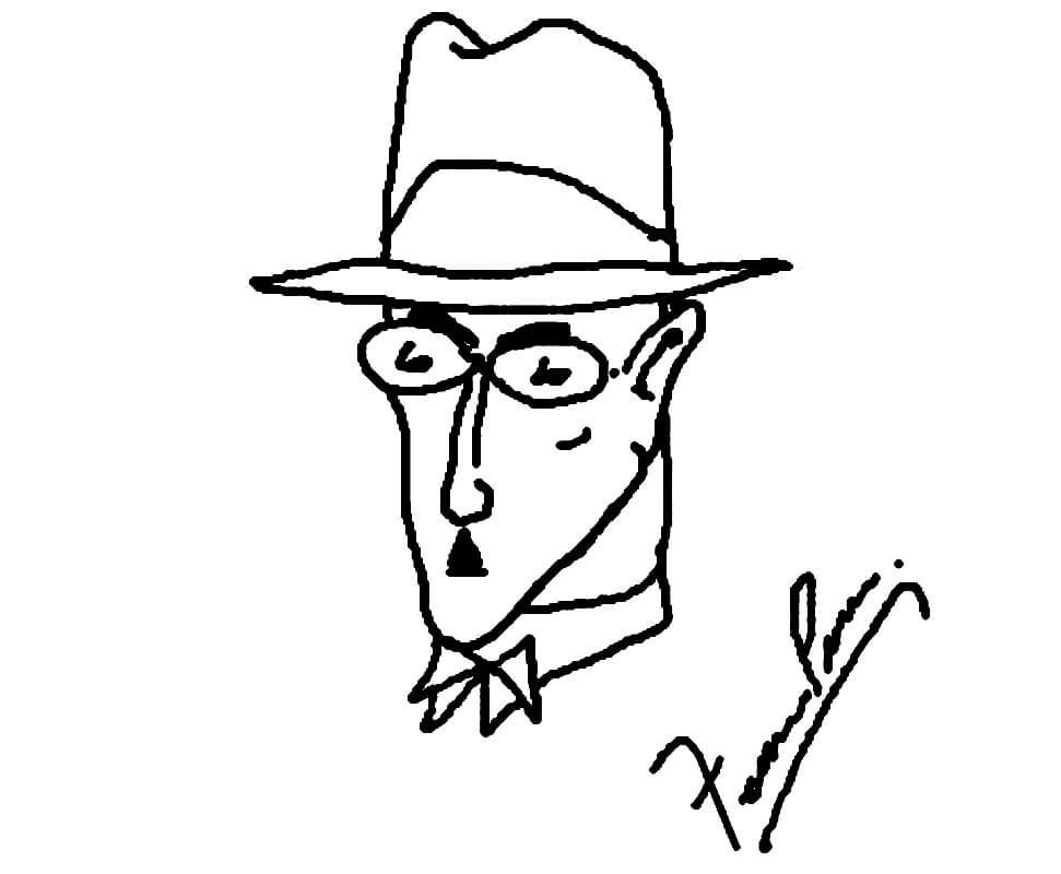 Desenho de Fernando Pessoa para Pintar Giz de Cera