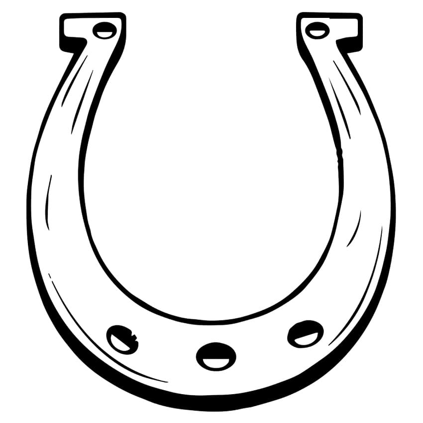 Desenho de Ferradura Normal para Colorir e Pintar
