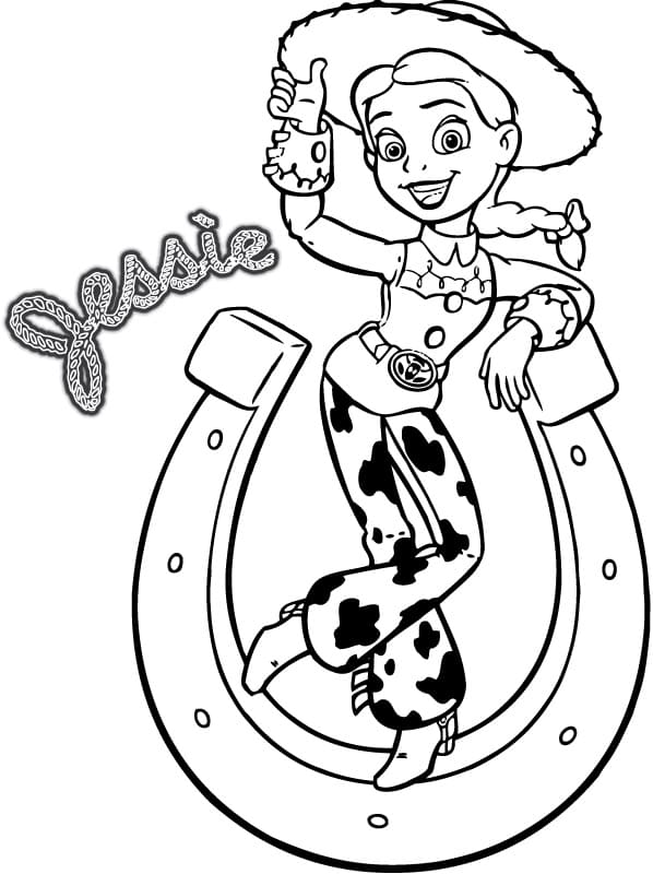 Desenho de Jessie com Ferradura para Colorir e Pintar