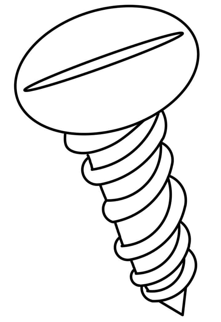 Desenho Parafuso para Colorir e Pintar