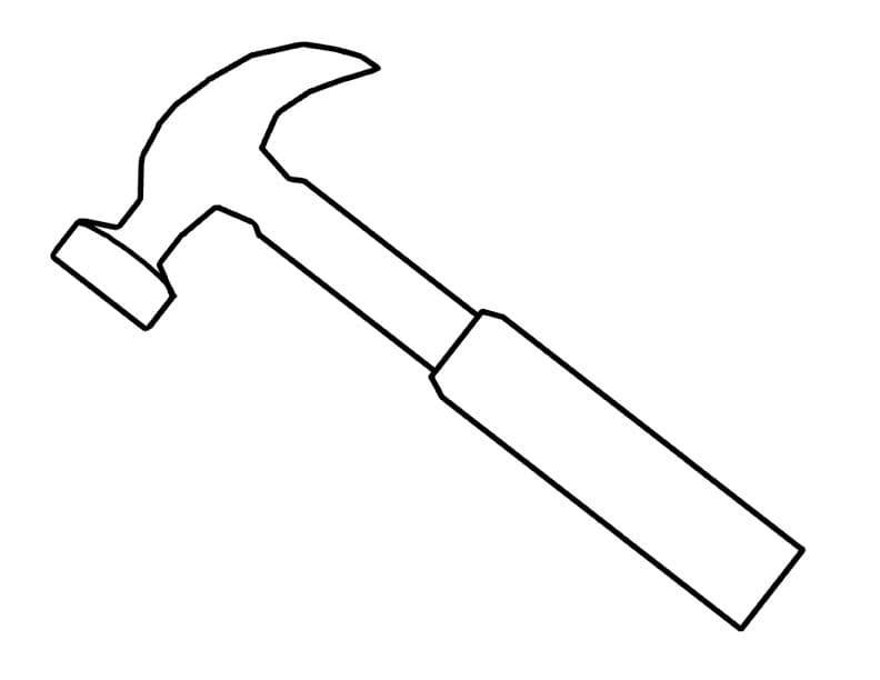 Desenho Simples de Martelo para Colorir e Pintar