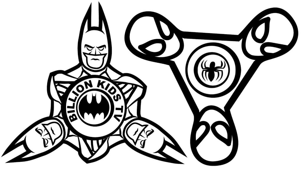 Desenho de Fidget Spinner do Batman e Homem Aranha para Imprimir e Pintar