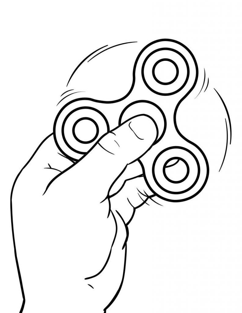 Desenho de Fidget Spinner Simples para Imprimir Lápis de Cor e Pintar