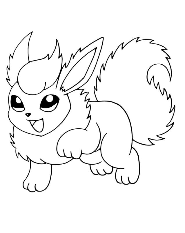 Desenho Grátis de Flareon Pokemon para Colorir