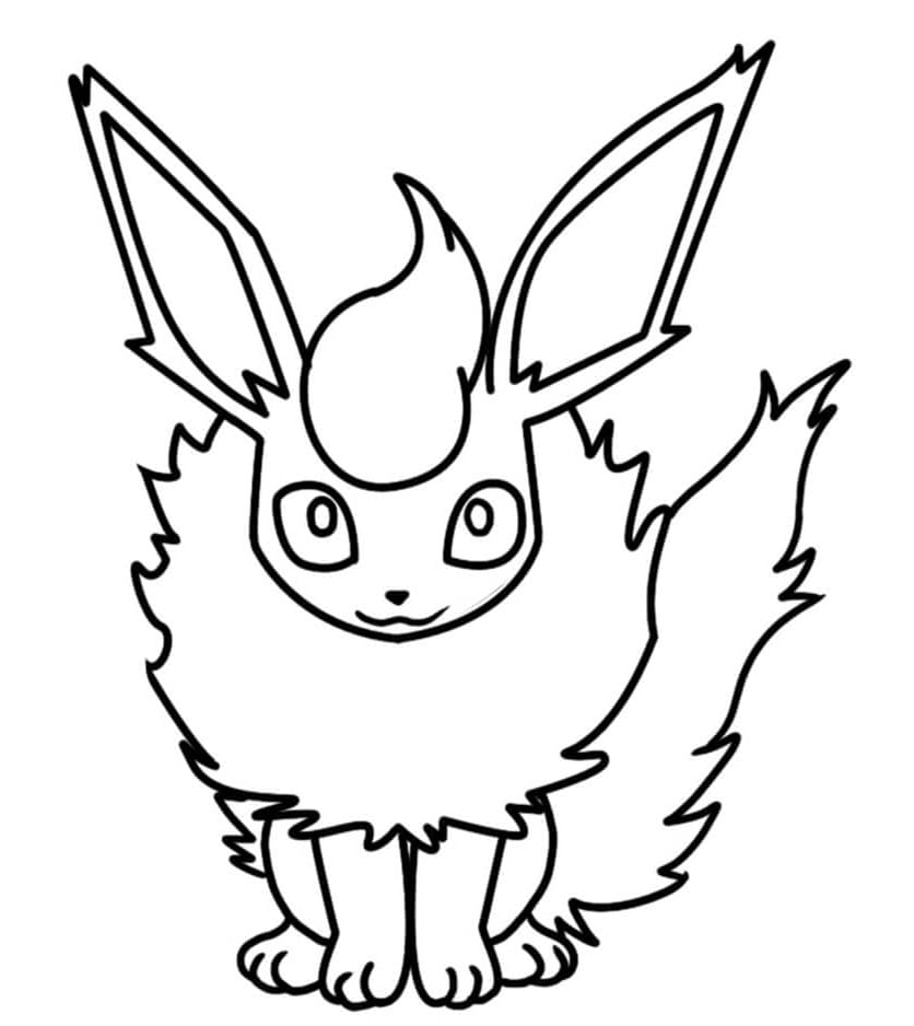 Desenho de Flareon Alegre para Colorir