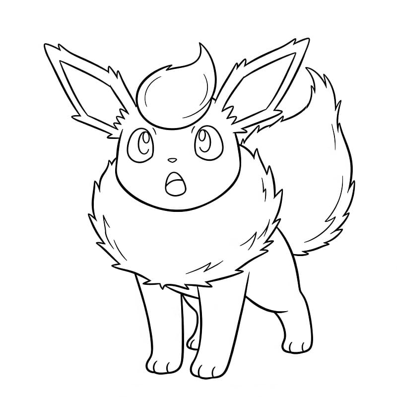 Desenho de Flareon Amigável para Colorir