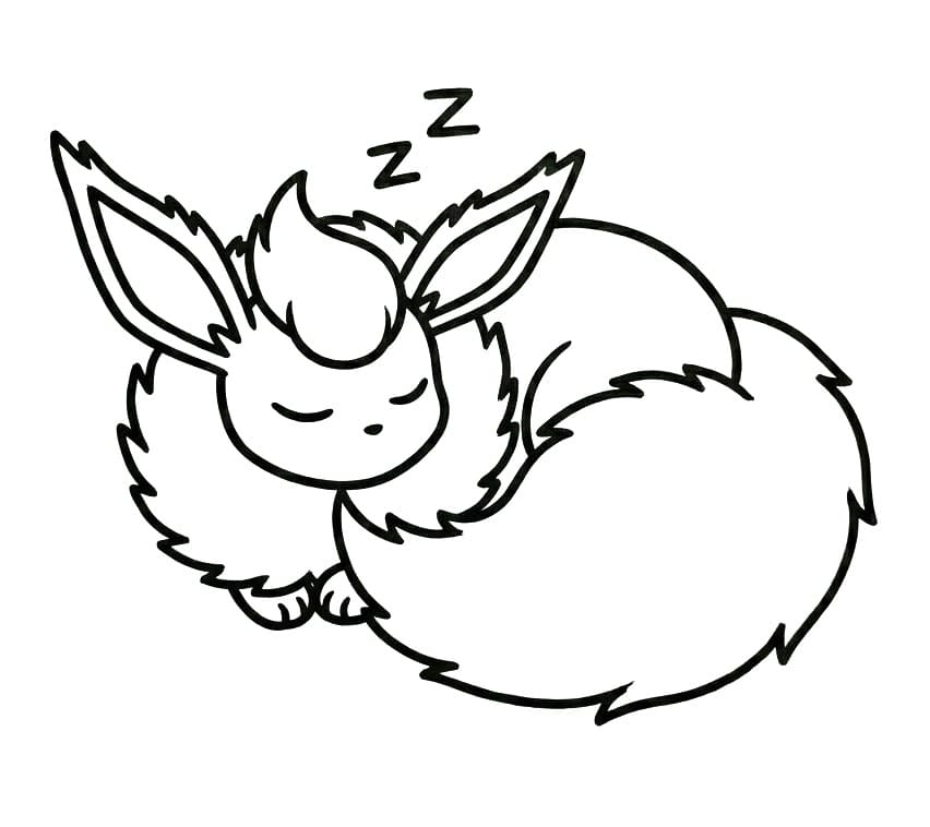 Desenho de Flareon Dormindo para Colorir
