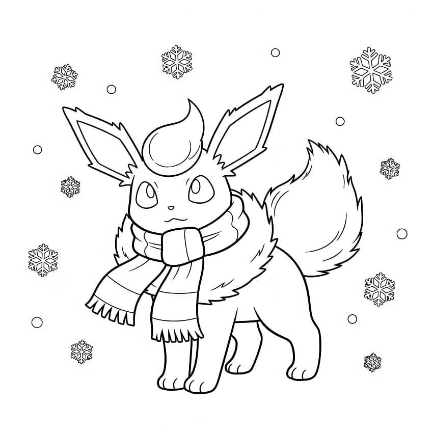 Desenho de Flareon Grátis para Colorir