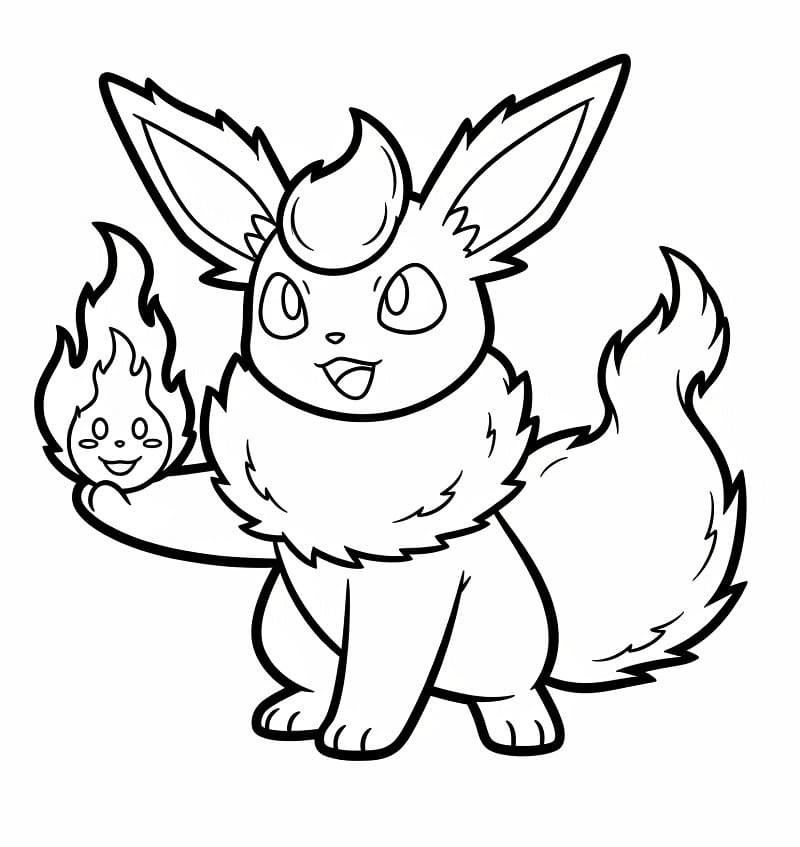 Desenho de Flareon Imprimivel para Crianças para Colorir
