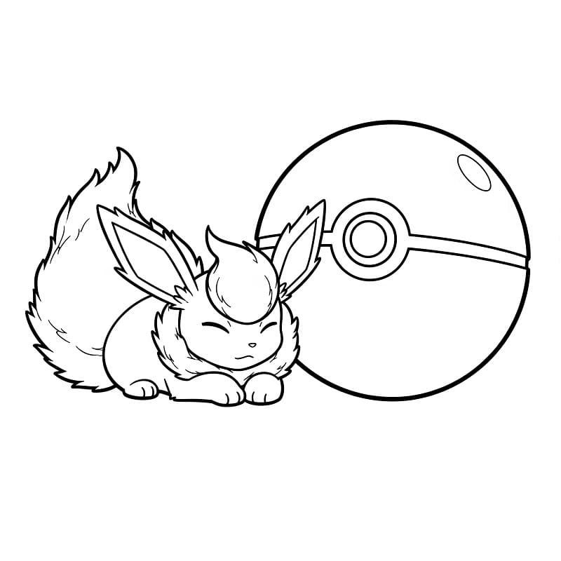 Desenho de Flareon Imprimivel para Colorir