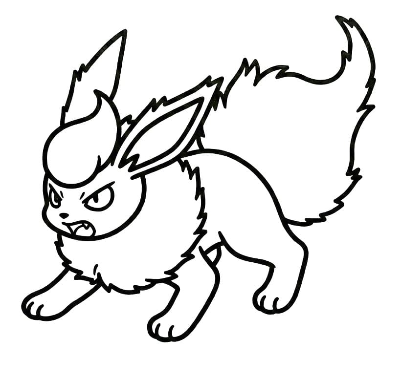 Desenho de Flareon Irritado para Colorir