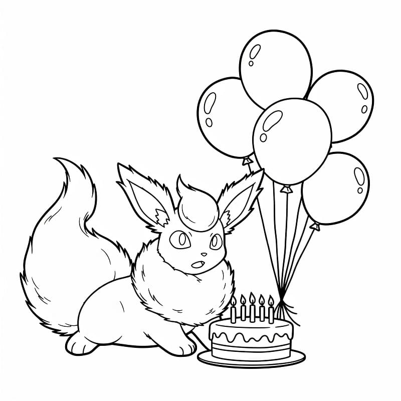 Desenho de Flareon para Crianças para Colorir