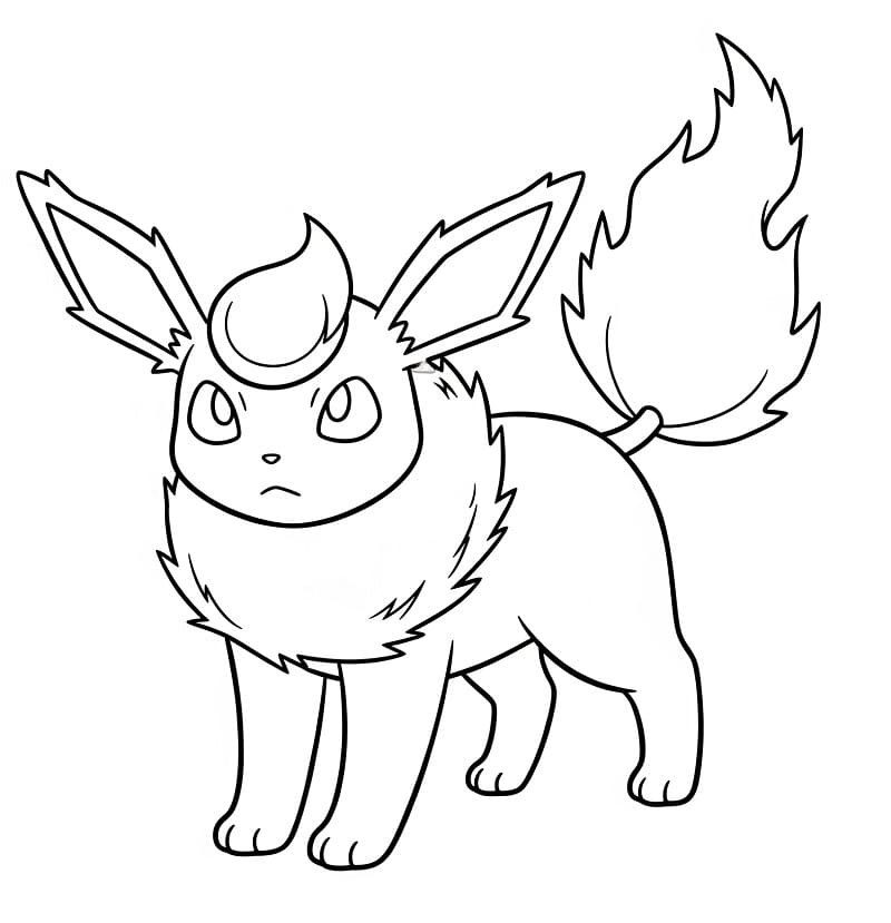 Desenho de Flareon Pokemon para Colorir