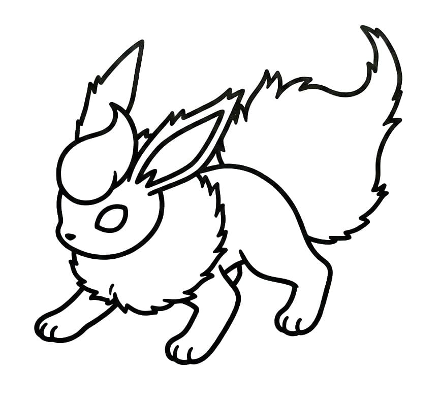 Desenho de Flareon Simples para Colorir