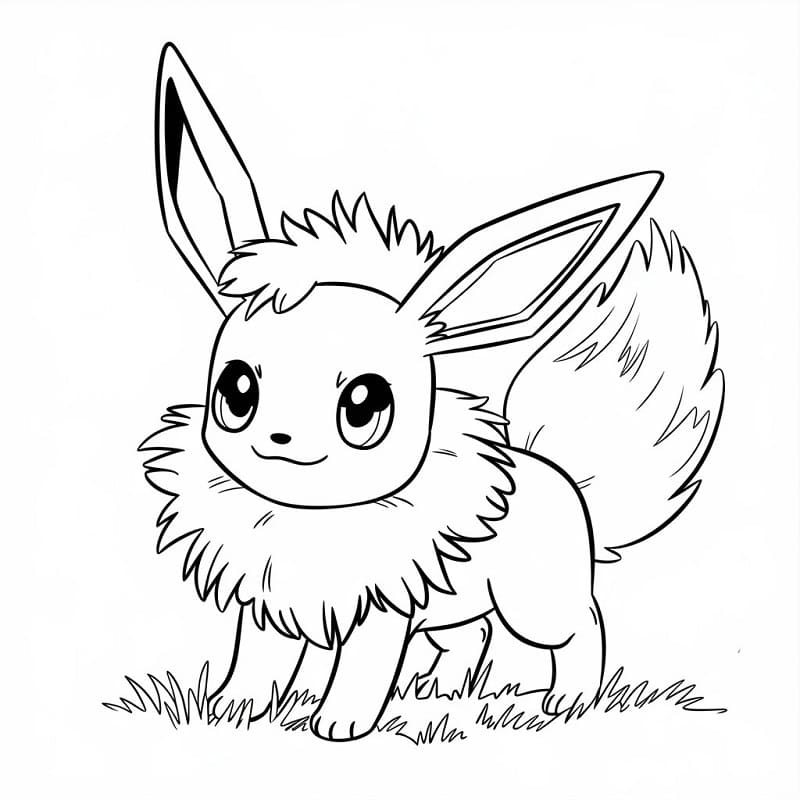 Desenho de Flareon Sorrindo para Imprimir Gratuitamente