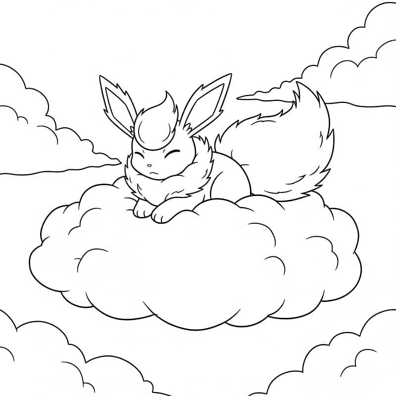 Desenho de Flareon de Pokemon para Colorir